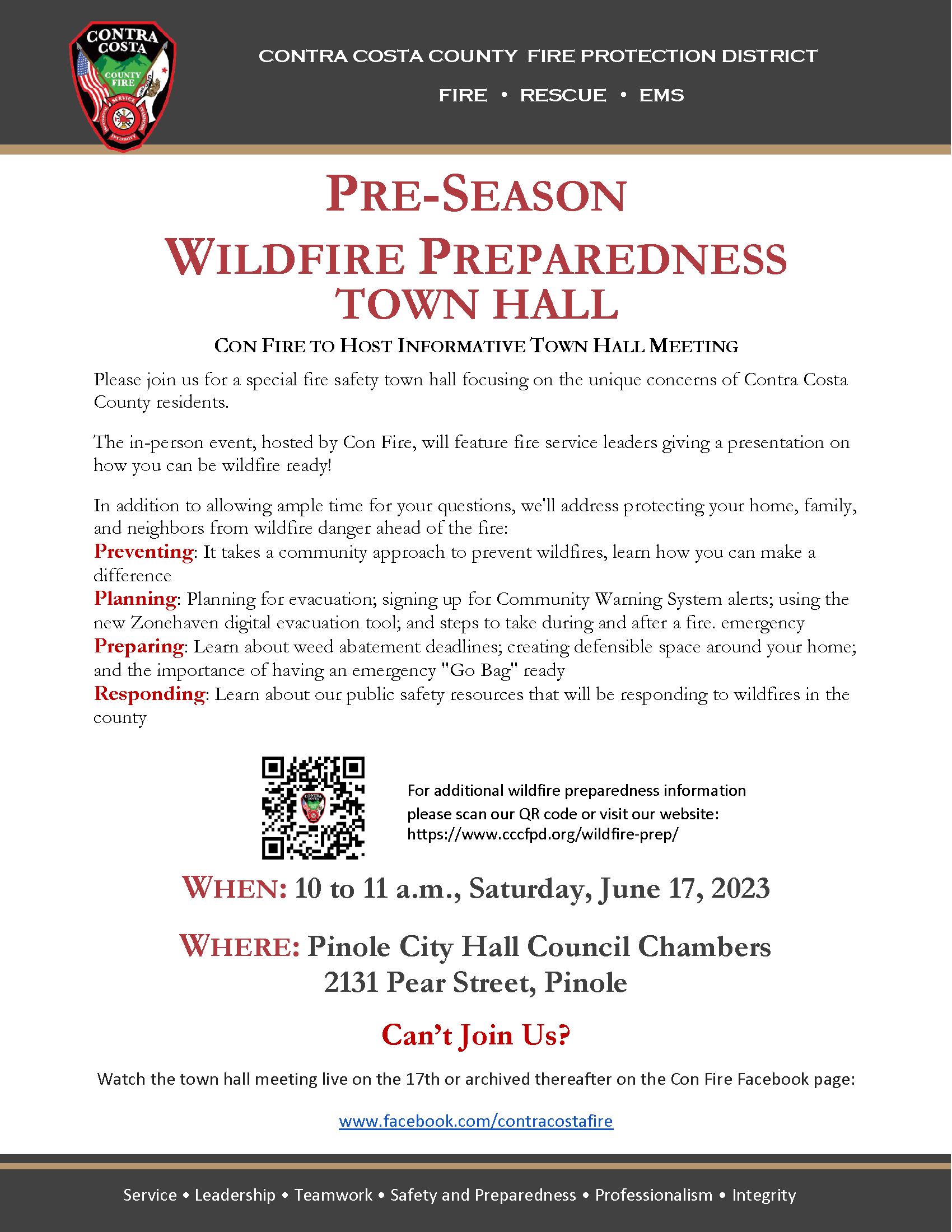 6-17-23 -- Con Fire Wildland Fire Prep Town Hall -- Pinole