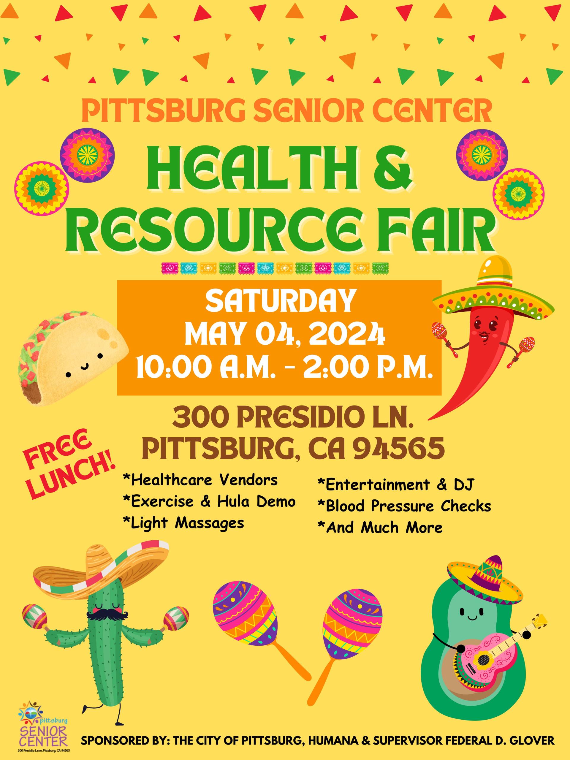 Pittsburg Senior Center Health Resource Fair Flyer